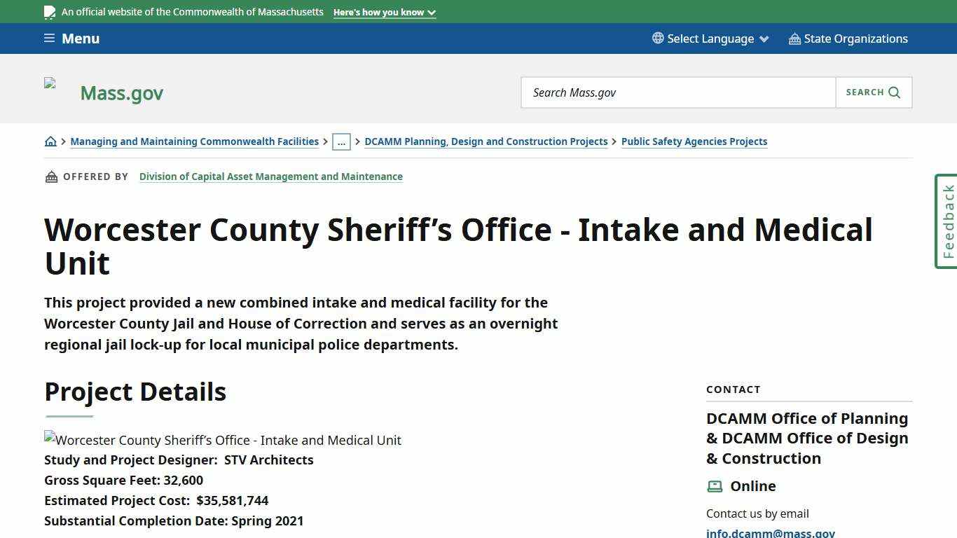 Worcester County Sheriff’s Office - Intake and Medical Unit Mass.gov